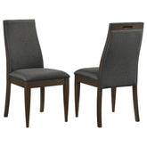 Orleans Furniture - Coaster - Wes Upholstered Dining Side Chair Dark Walnut (Set of 2) - 115272